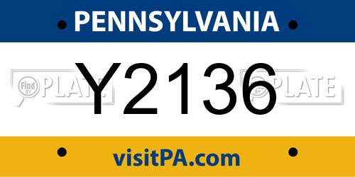 Y2136 Pennsylvania License Plate