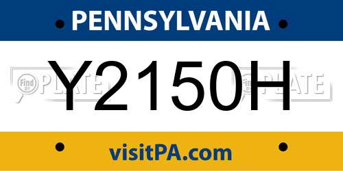 Y2150H Pennsylvania License Plate