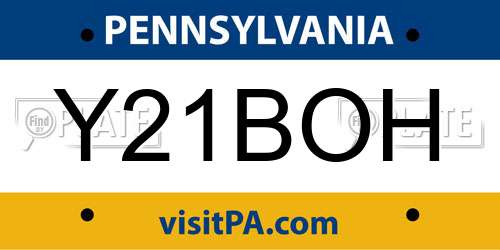 Y21BOH Pennsylvania License Plate