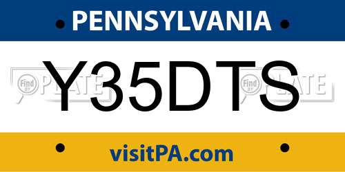 Y35DTS Pennsylvania License Plate