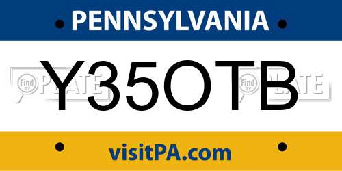 Y35OTB Pennsylvania License Plate