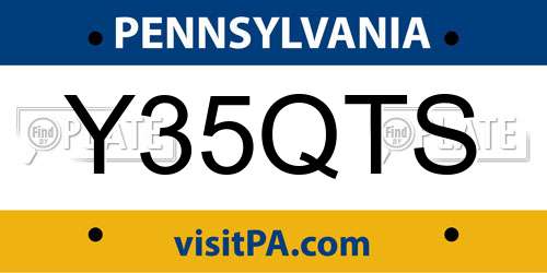 Y35QTS Pennsylvania License Plate