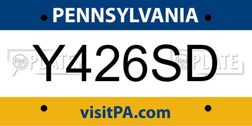 Y426SD Pennsylvania License Plate