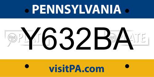 Y632BA Pennsylvania License Plate