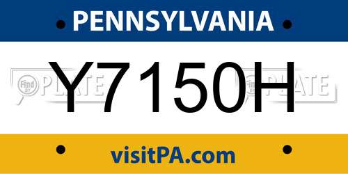 Y7150H Pennsylvania License Plate