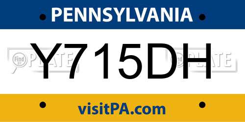 Y715DH Pennsylvania License Plate