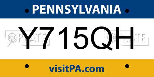 Y715QH Pennsylvania License Plate