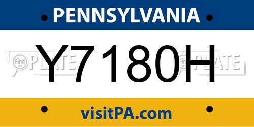 Y7180H Pennsylvania License Plate