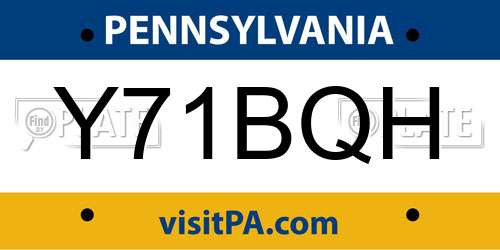 Y71BQH Pennsylvania License Plate