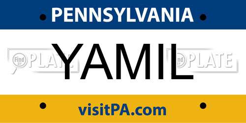 YAMIL Pennsylvania License Plate