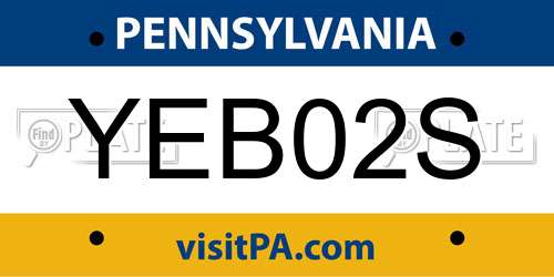 YEB02S Pennsylvania License Plate