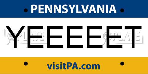 YEEEEET Pennsylvania License Plate