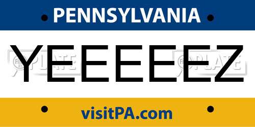 YEEEEEZ Pennsylvania License Plate