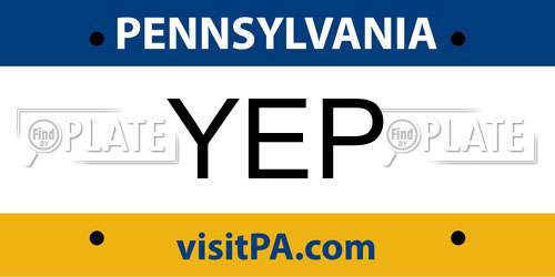 YEP Pennsylvania License Plate