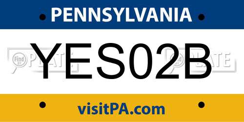 YES02B Pennsylvania License Plate