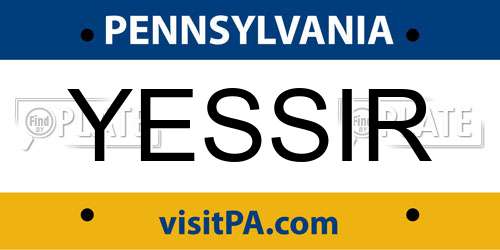 YESSIR Pennsylvania License Plate