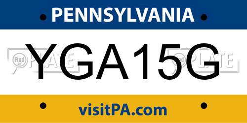 YGA15G Pennsylvania License Plate