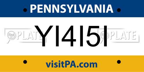 YI4I5I Pennsylvania License Plate