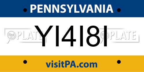 YI4I8I Pennsylvania License Plate