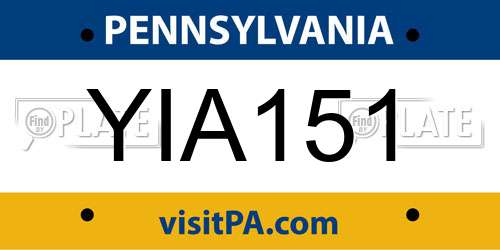 YIA151 Pennsylvania License Plate