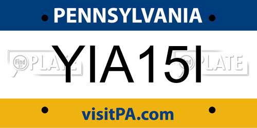 YIA15I Pennsylvania License Plate