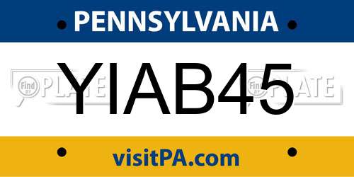 YIAB45 Pennsylvania License Plate