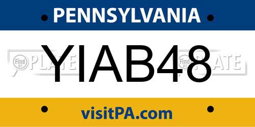 YIAB48 Pennsylvania License Plate