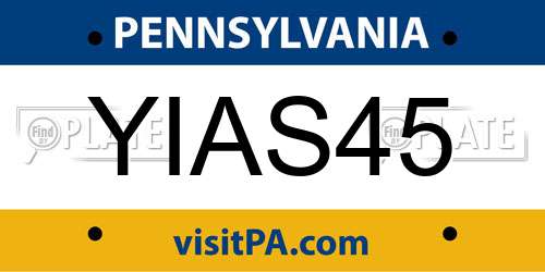 YIAS45 Pennsylvania License Plate