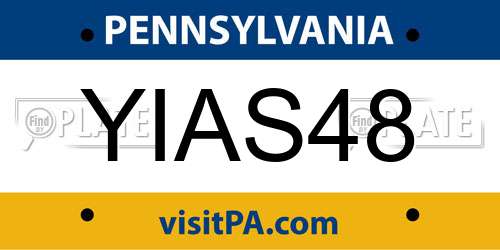 YIAS48 Pennsylvania License Plate