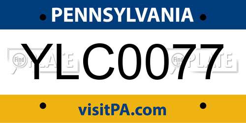 YLC0077 Pennsylvania License Plate