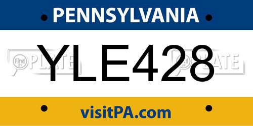 YLE428 Pennsylvania License Plate