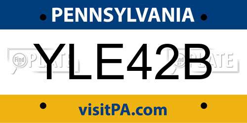YLE42B Pennsylvania License Plate