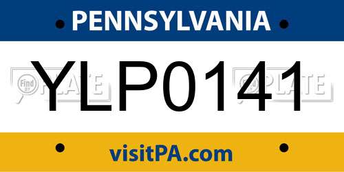 YLP0141 Pennsylvania License Plate