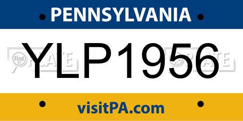 YLP1956 Pennsylvania License Plate