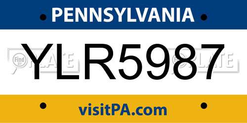 YLR5987 Pennsylvania License Plate