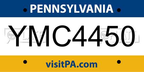 YMC4450 Pennsylvania License Plate