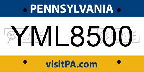 YML8500 Pennsylvania License Plate