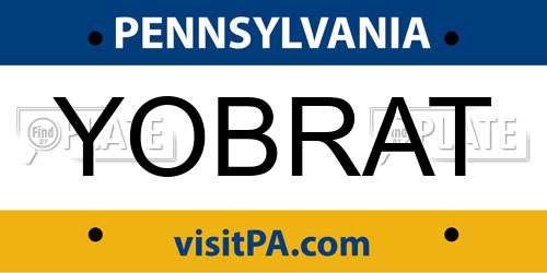 YOBRAT Pennsylvania License Plate