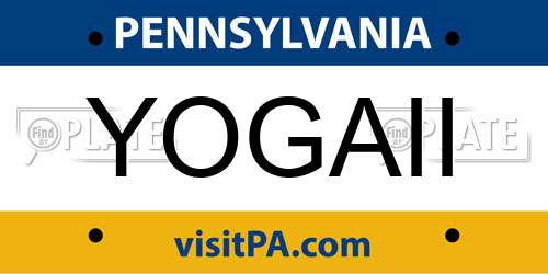 YOGAII Pennsylvania License Plate