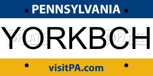 YORKBCH Pennsylvania License Plate