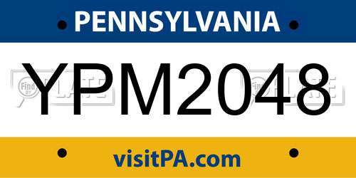 YPM2048 Pennsylvania License Plate