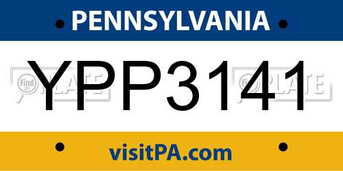 YPP3141 Pennsylvania License Plate