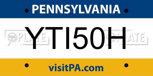 YTI50H Pennsylvania License Plate