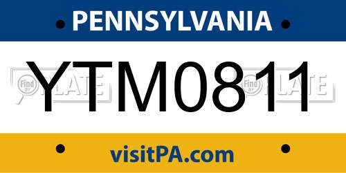 YTM0811 Pennsylvania License Plate