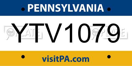 YTV1079 Pennsylvania License Plate