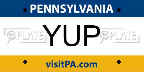 YUP Pennsylvania License Plate