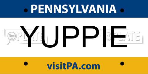 YUPPIE Pennsylvania License Plate