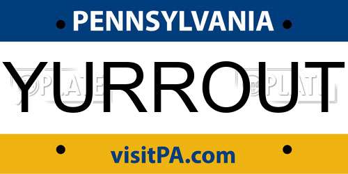 YURROUT Pennsylvania License Plate