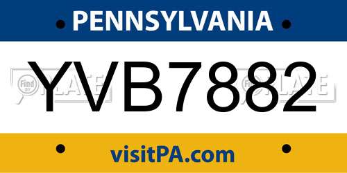YVB7882 Pennsylvania License Plate