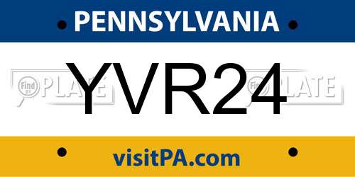 YVR24 Pennsylvania License Plate